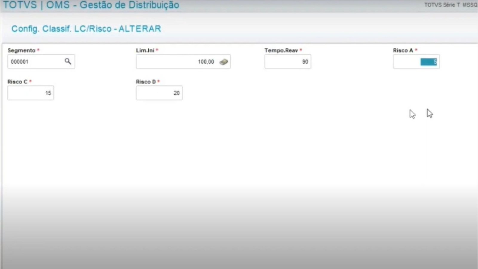Print do cadastro de configurações da ferramenta